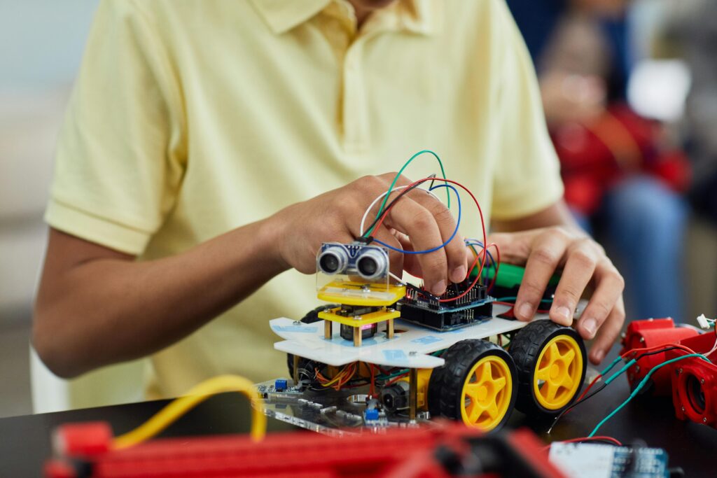 GeekUp STEM Courses at geekp.ca offers hands-on classes in Robotics, AI, Video Games, and Coding for kids aged 8–14 in North and West Vancouver. Our courses are grouped by age (8–10, 10–12, 12–14) and focus on creativity, teamwork, problem-solving, and safe technology use, helping children master coding and robotics in a fun, supportive environment.